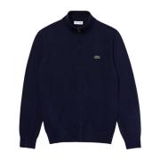 Lacoste Dragkedja Bomullströja Stiligt Design Blue, Herr