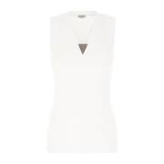 Brunello Cucinelli Stilren T-shirt för Män White, Dam