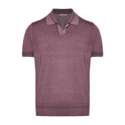 Canali Lyxig Ull Silk Polo Skjorta Purple, Herr