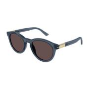 Gucci Runda acetat solglasögon med metall detalj Blue, Unisex