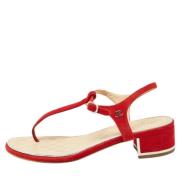 Chanel Vintage Pre-owned Mocka sandaler Red, Dam