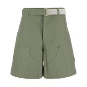 Sacai Bomull Bermuda Shorts Green, Dam
