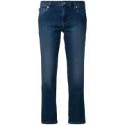 Love Moschino Lågt skurna blå bootcut jeans med diamantdekorationer Bl...