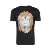 Billionaire Svart Logotyp Tryck Bomull T-shirt Black, Herr