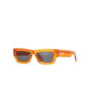 Palm Angels Orange Square Solglasögon med Vitt Logotyp Orange, Unisex