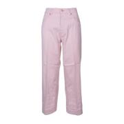 Don The Fuller Högmidjade vida jeans, tillverkade i Italien Pink, Dam