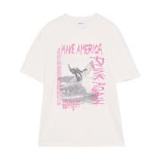 Amish Punk Surf Beige Bomull T-shirt Beige, Herr