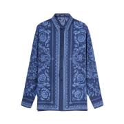 Versace Barock Informell Skjorta Blue, Herr