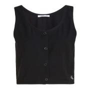 Calvin Klein Jeans Ärmlösa Button-Down Skjortor Black, Dam