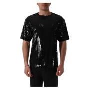 Patrizia Pepe Stilig T-shirt med applikationer Black, Herr