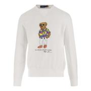 Polo Ralph Lauren Mjuk Crew Neck Sweatshirt med Polo Bear Print White,...
