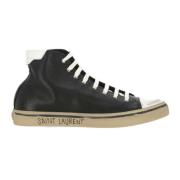 Saint Laurent Svarta Läder Sneakers Aw23 Black, Herr