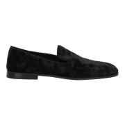 Dolce & Gabbana Sammet Loafers Svart Made in Italy Black, Herr