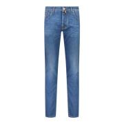 Jacob Cohën Super Slim Jeans med Lärdetalj Blue, Herr