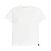 Courrèges Logo Print Cotton T-Shirt White, Dam
