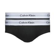 Calvin Klein Svart 2-Pack Hip Briefs Underkläder Black, Herr