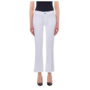 Liu Jo Crop Flare Jeans med Broderade Detaljer White, Dam