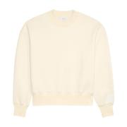 Ami Paris Ekologisk Bomull Elfenbens Sweatshirt Beige, Herr