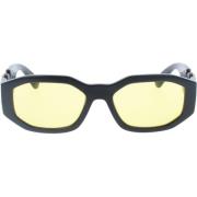 Versace Ikoniska solglasögon med enhetliga linser Black, Dam