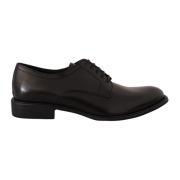 Dolce & Gabbana Svarta Läder Derby Formella Skor Black, Herr