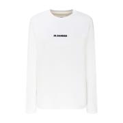 Jil Sander Vit Logo Print Sweatshirt White, Dam