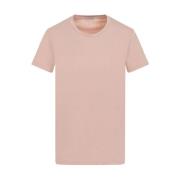 Moncler Rosa Bomull T-shirt med Logo Pink, Dam
