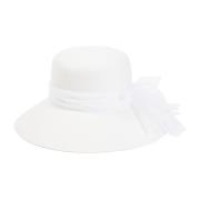 Maison Michel Vit ullfilt hatt med rosett White, Dam