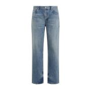 Saint Laurent Blå Avslappnad Rak Bomulls Jeans Blue, Herr