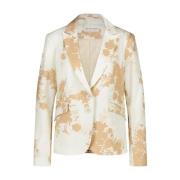 Jane Lushka Blommig Blazer | Beige Beige, Dam