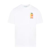 Casablanca Vit Gradient Logo Tryckt T-shirt White, Herr