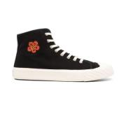 Kenzo Svart Blommig High Top Sneakers Black, Herr