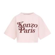 Kenzo Rosa Bomull T-shirt med Signatur Pink, Dam