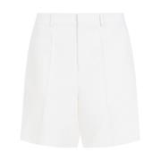 Valentino Neutrala Ull Silke Shorts Regular Fit White, Herr