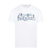 Alexander McQueen Skeleton Logo White T-Shirt White, Herr