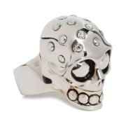 Alexander McQueen Metallic Skull Ring Gray, Herr