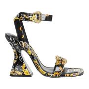 Versace Jeans Couture Kirsten Watercolour Couture Heeled sandals Black...