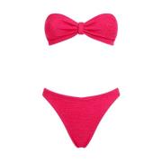 Hunza G Metallic Raspberry Bikini Badkläder Tillbehör Pink, Dam