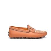 Tod's Brun läder Bubble Loafer med nitar Brown, Dam