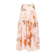 Erdem Silkeskjol Rosa Volangkant Multicolor, Dam