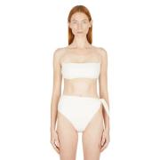 Ziah Fin Strap Bikini Topp White, Dam