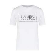 MM6 Maison Margiela Vit T-shirt med Logo Print White, Dam