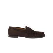 Scarosso Handgjorda Bruna Mocka Pennyloafers Brown, Herr