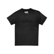 Maison Margiela Svart T-shirt med omvänt logotyp Gray, Dam