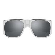 Saint Laurent Fyrkantiga Metall Solglasögon Silver Spegel Gray, Unisex