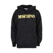 Moschino Couture Hoodie - Gotiskt Logo Broderat Black, Dam
