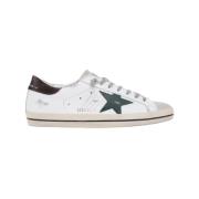 Golden Goose Stiliga Lädersneakers i Vit/Grön/Brun Multicolor, Herr