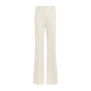 Sportmax Beige Ramie Wide Leg Trousers Beige, Dam