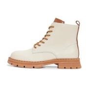 Cesare Gaspari Stiliga Läder Ankelboots Beige, Dam