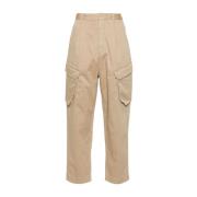 Semicouture Straight Trousers Beige, Dam