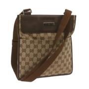 Gucci Vintage Pre-owned Canvas axelremsvskor Beige, Dam